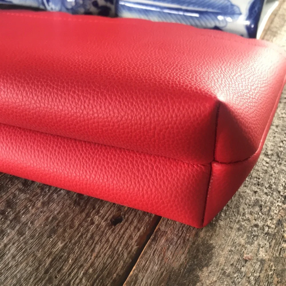 Canvas Stripe and Red Scalloped Make-Up Bags - Picture 9 of 13